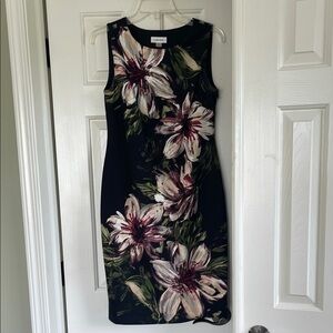 Calvin Klein Black Floral Dress